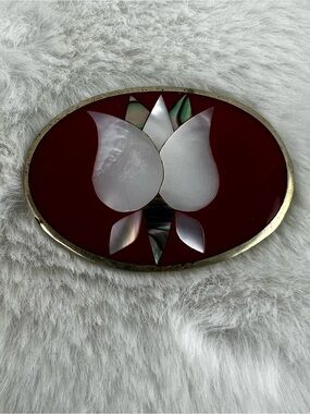 Alpaca Mexico MOP Floral Inlay Brooch